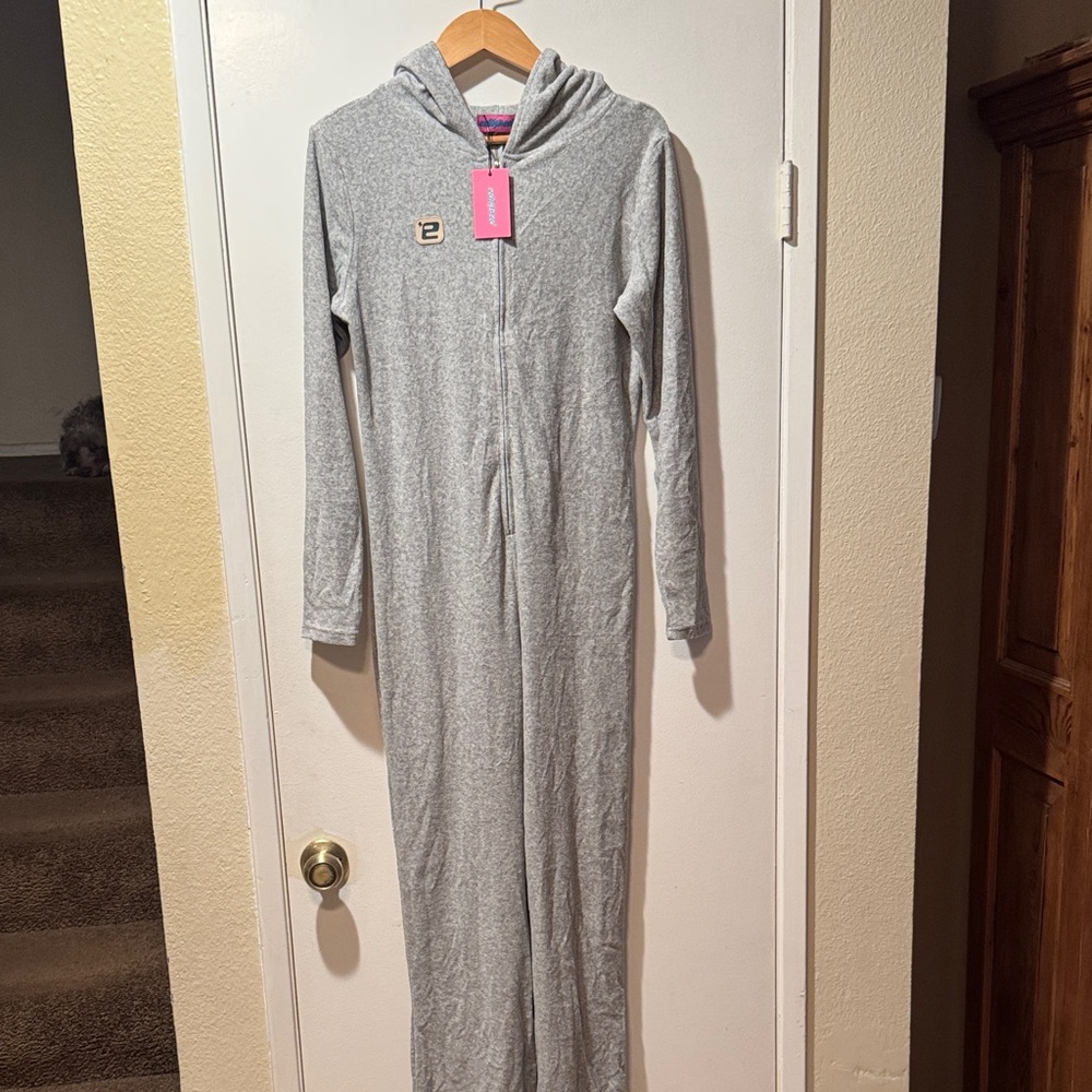 Edikted Gray Hooded Onesie - Size M